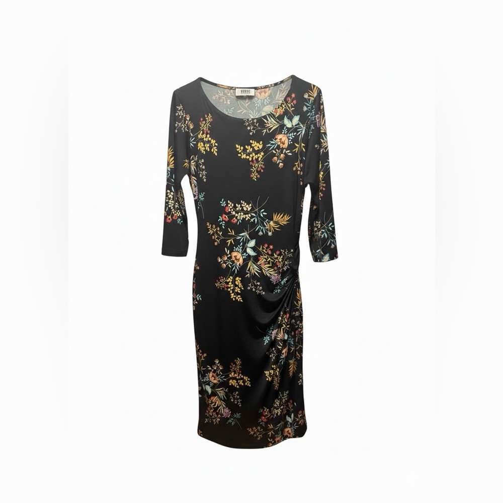 Floral Long Sleeve Dress in Black